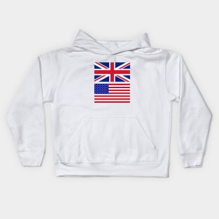 USA and Uk Flag Kids Hoodie